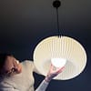 ONION Soft Ivory color Pendant Light Shade in hands bottom ONION Soft Ivory Pendant Light Shade