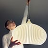 ONION Soft Ivory color Pendant Light Shade in hands hanging ONION Soft Ivory Pendant Light Shade