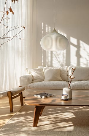 ONION Soft Ivory color Pendant Light Shade living room Soft Ivory color Pendant Light Shade in the bright living room