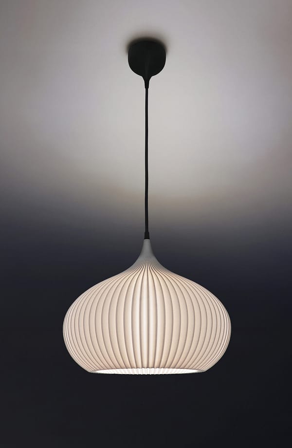 ONION Soft Ivory color Pendant Light Shade with light 1 ONION Soft Ivory Pendant Light Shade