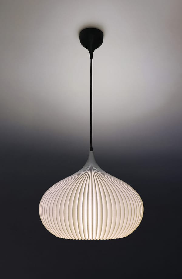 ONION Soft Ivory color Pendant Light Shade with light 2 ONION Soft Ivory Pendant Light Shade